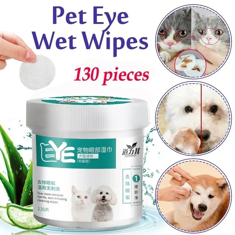 Pet Eye and Tear Stain Wipes, 130-Pack