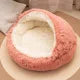 Round Plush Pet Bed with Removable Cover