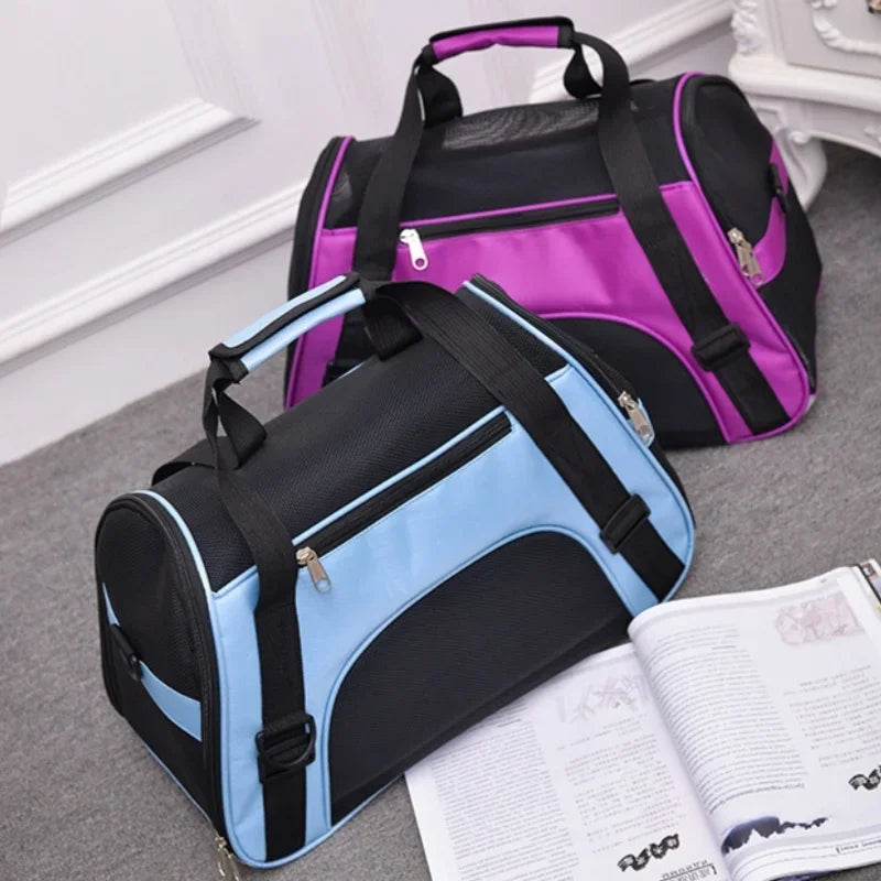 Foldable Mesh Pet Carrier Shoulder Bag for Cats and Dogs
