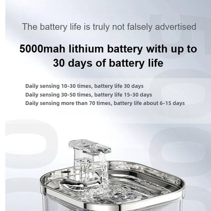 Wireless charging cat water dispenser intelligent induction automatic circulation dog pet stainless steel