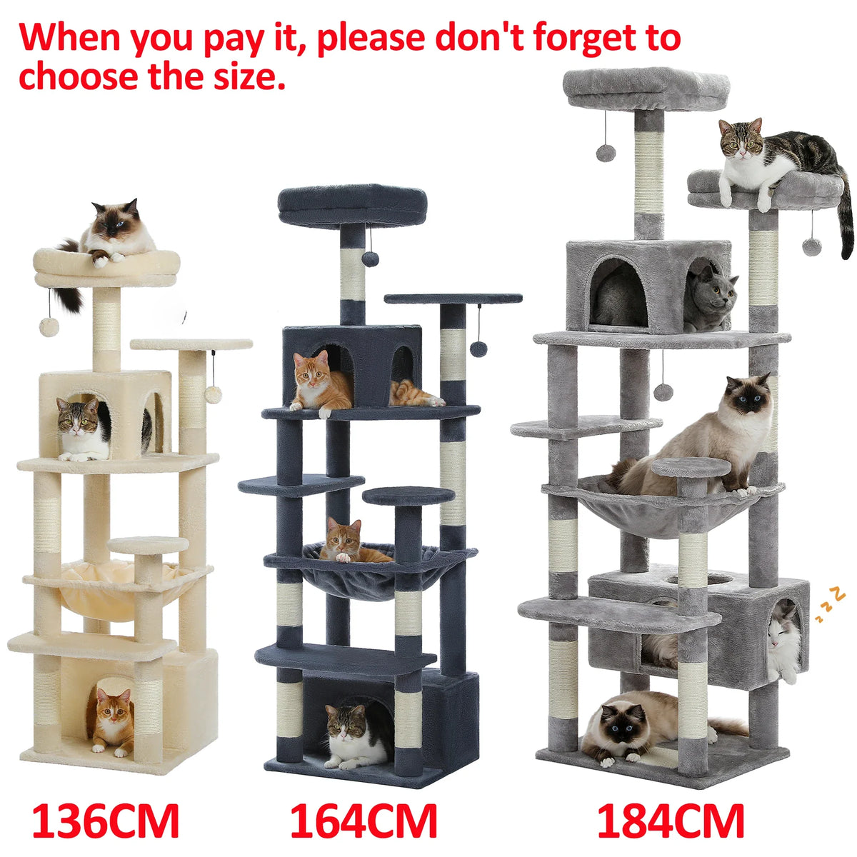Large Cat Tree Tower with Hammock, Perches and Condos - view 6