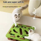 Felt Maze Puzzle Box Cat Toy with Bell Balls
