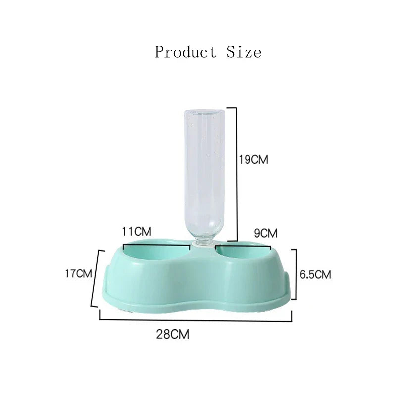 Raised Double Food Bowl with Water Dispenser for Cats and Dogs - view 4