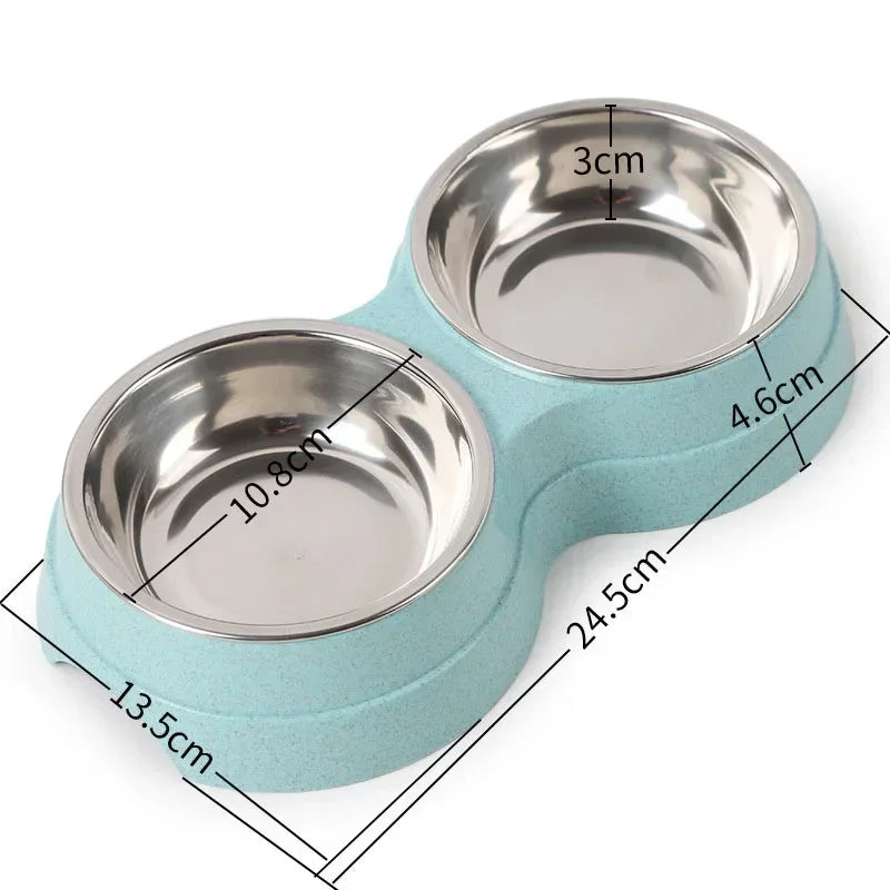 Stainless Steel Double Bowl Feeder for Dogs and Cats - view 7