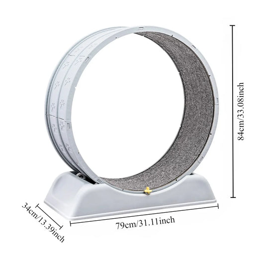 Cat Running Exercise Wheel Treadmill, Ultra-Quiet Safety Cat Training Toy with and Locking Mechanism,Removable Carpeted Runway