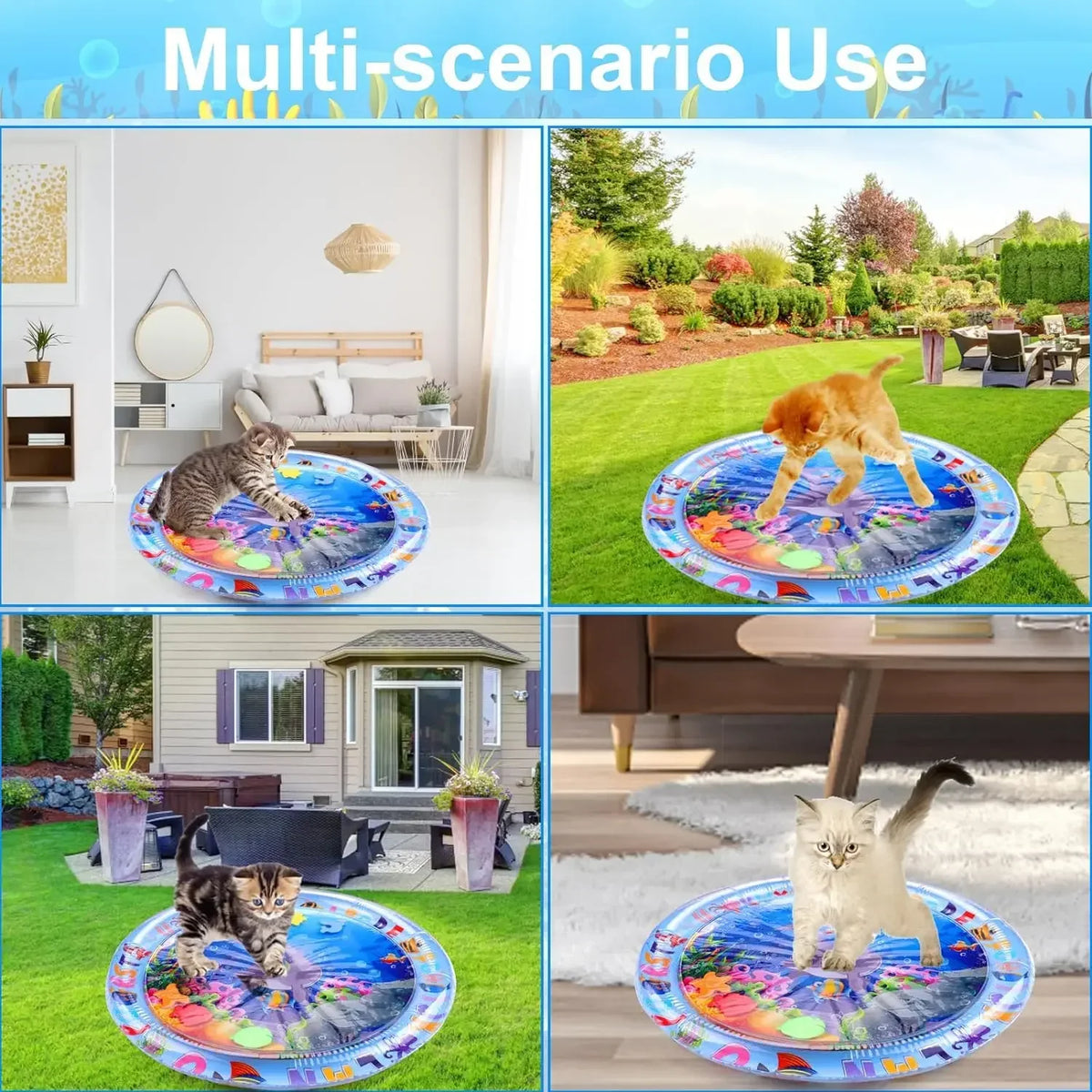Ocean Sensory Water Play Mat Toy for Cats and Dogs - view 4