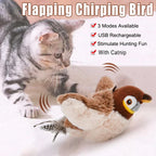 Rechargeable Flapping Bird Cat Toy with Catnip