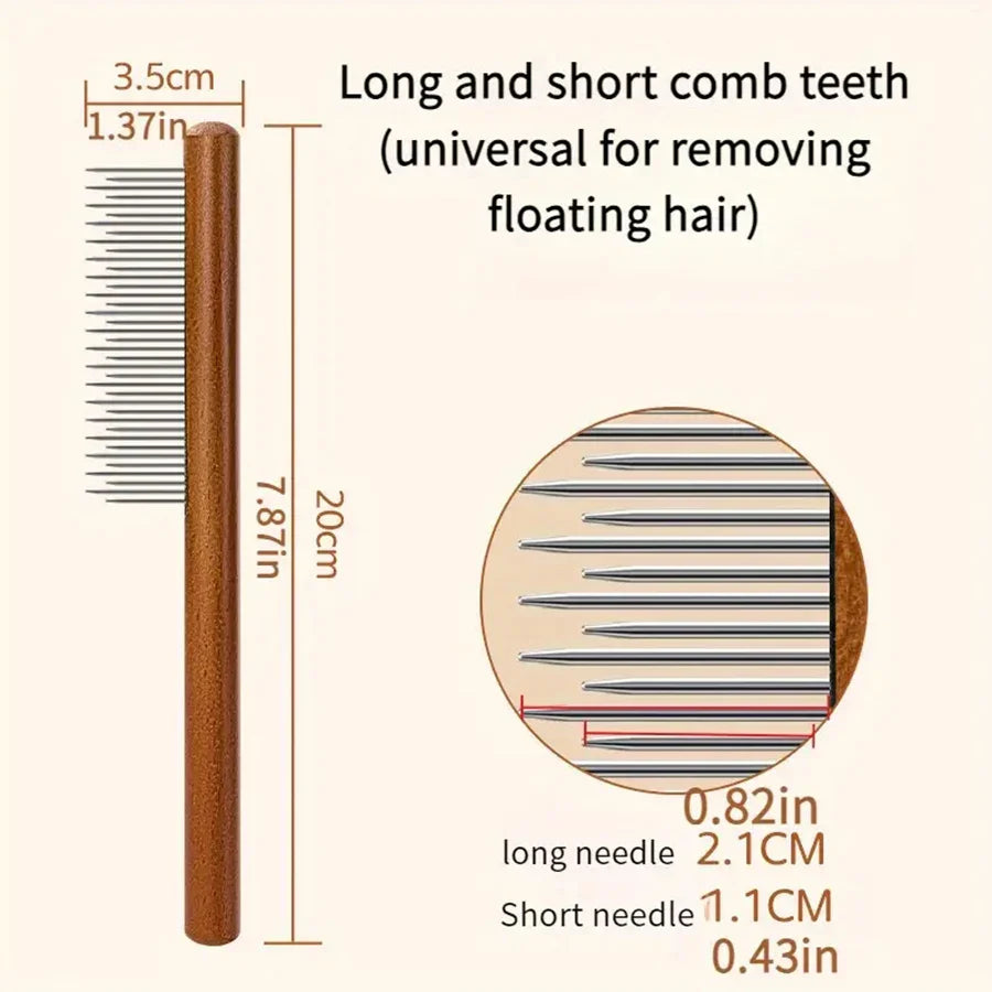Solid Wood Flea and Grooming Comb for Cats and Dogs - view 2