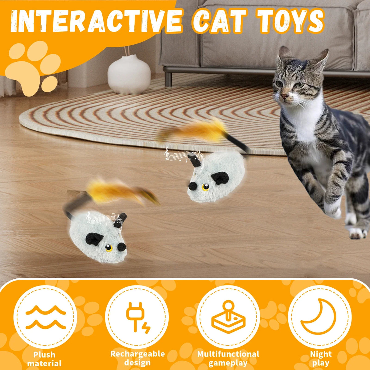 Rechargeable LED Moving Mouse Cat Toy - view 2