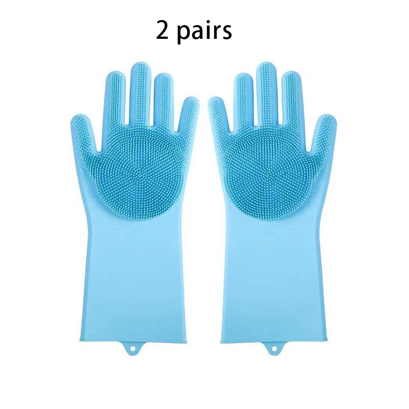 Silicone Pet Grooming and Bathing Gloves, 2-Pack