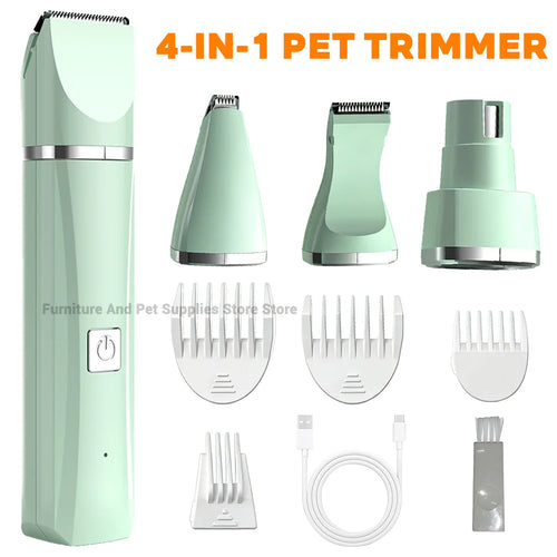 4-in-1 Rechargeable Grooming Clipper Set for Dogs and Cats