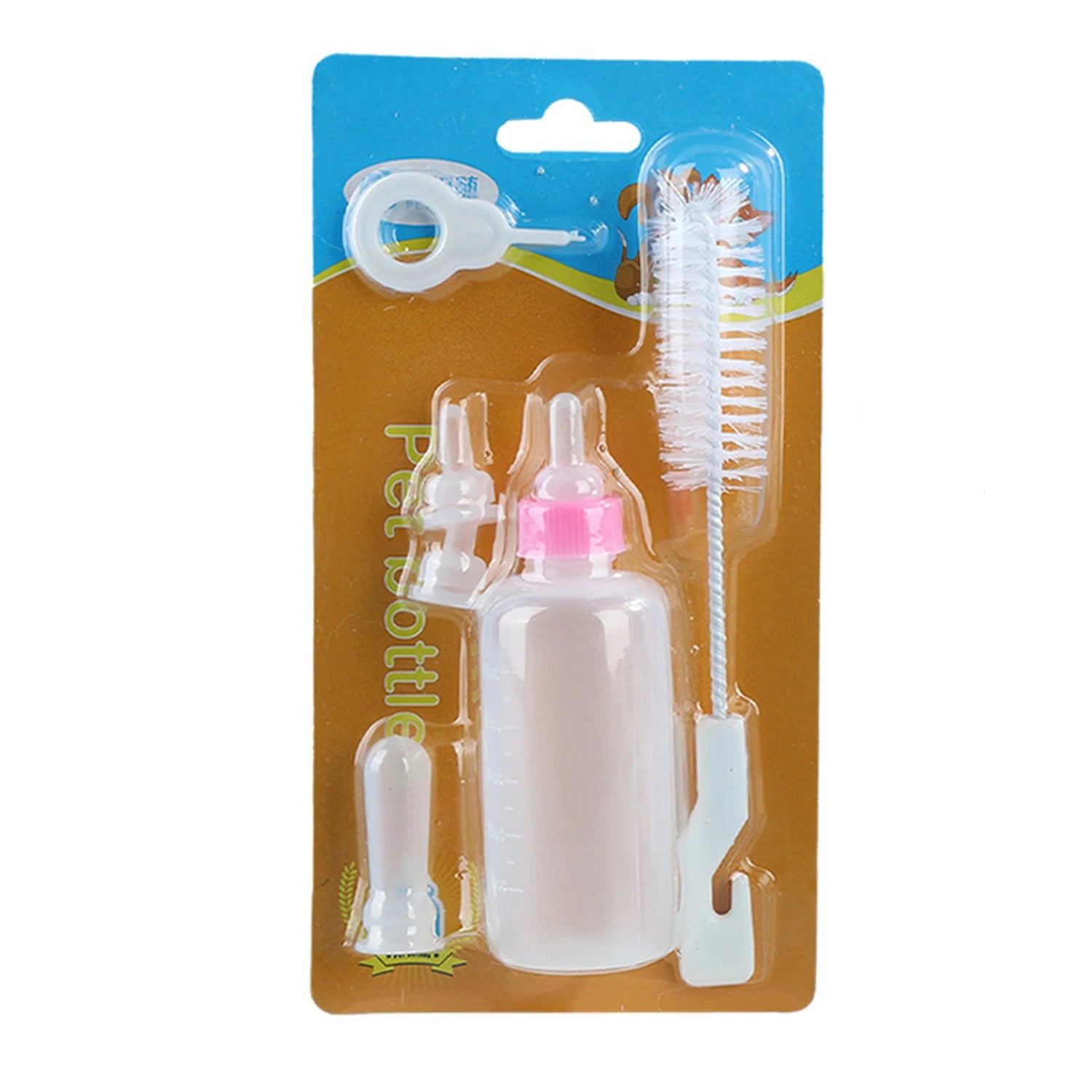 Silicone Pet Milk Bottle Feeding Set, 60ml