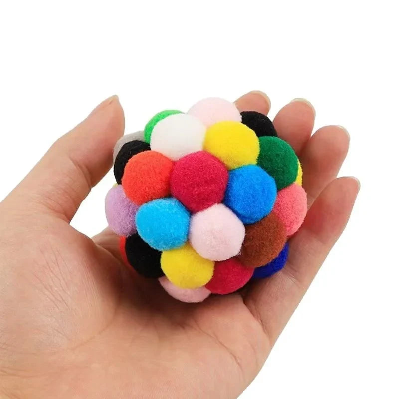 Colorful Plush Yarn Bouncy Ball Cat Toy - view 4