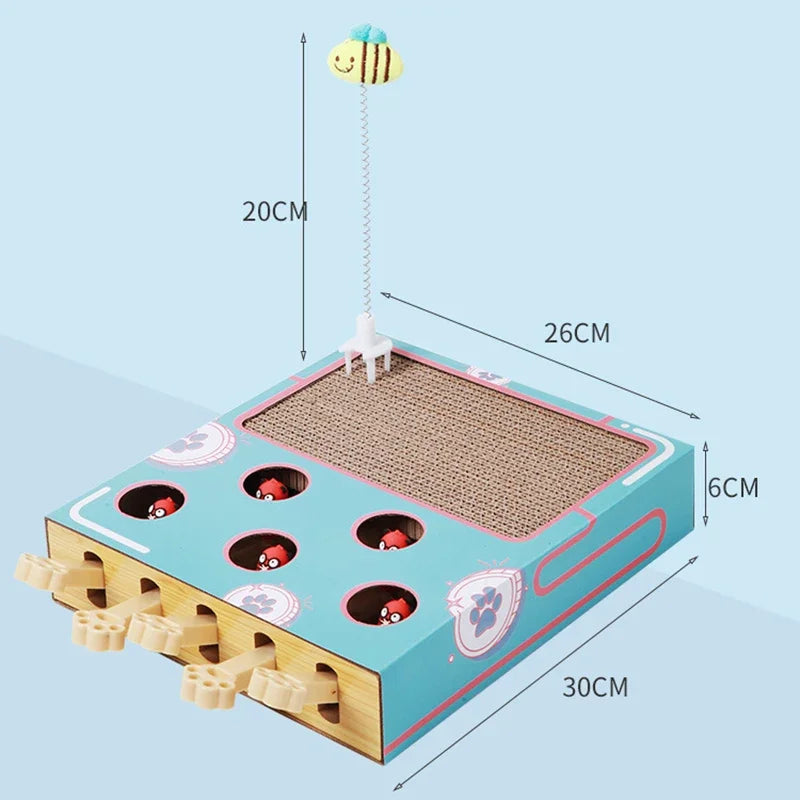 3-in-1 Whack-a-Mole Cat Toy with Scratching Pad - view 5