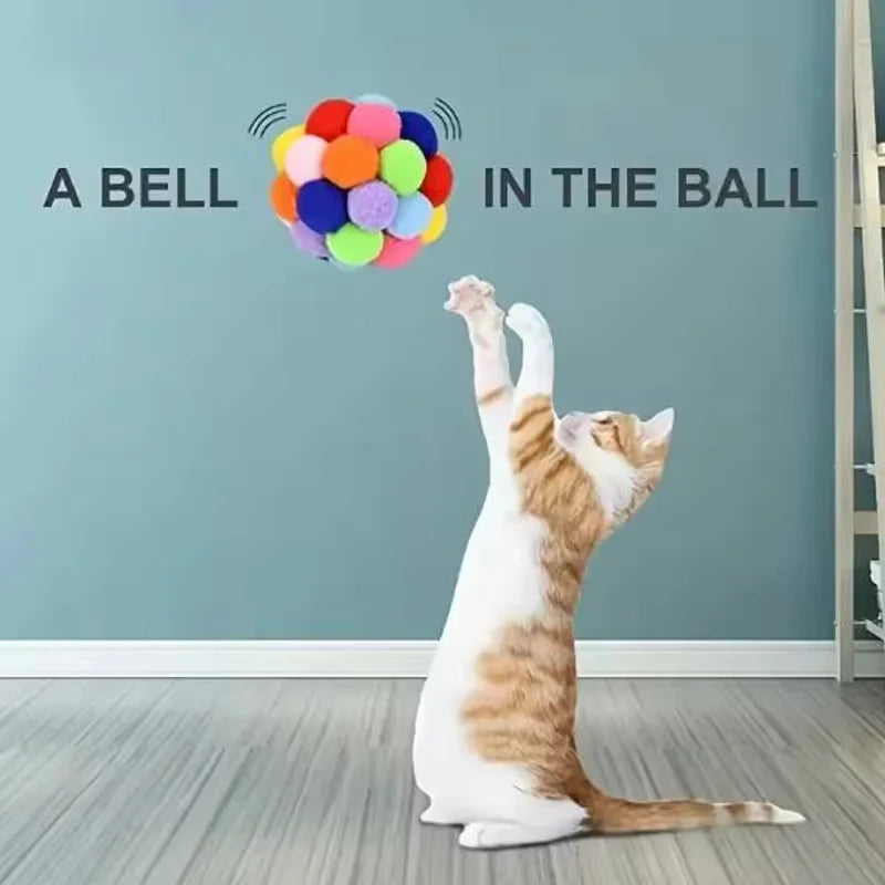 Colorful Plush Yarn Bouncy Ball Cat Toy - view 3