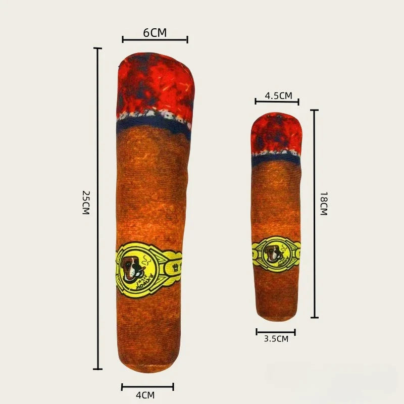 Funny Interactive Plush Dog Chew Toy Creatives Cigarette Design Giggling Puppy Chewing Toy Squeaky Bite-Resistant Dog Toy