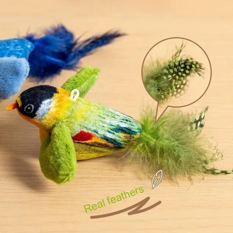 Sound-Sensing Chirping Bird Cat Toy with Catnip - view 5