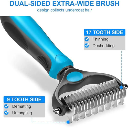 2-in-1 Stainless Steel Deshedding Brush